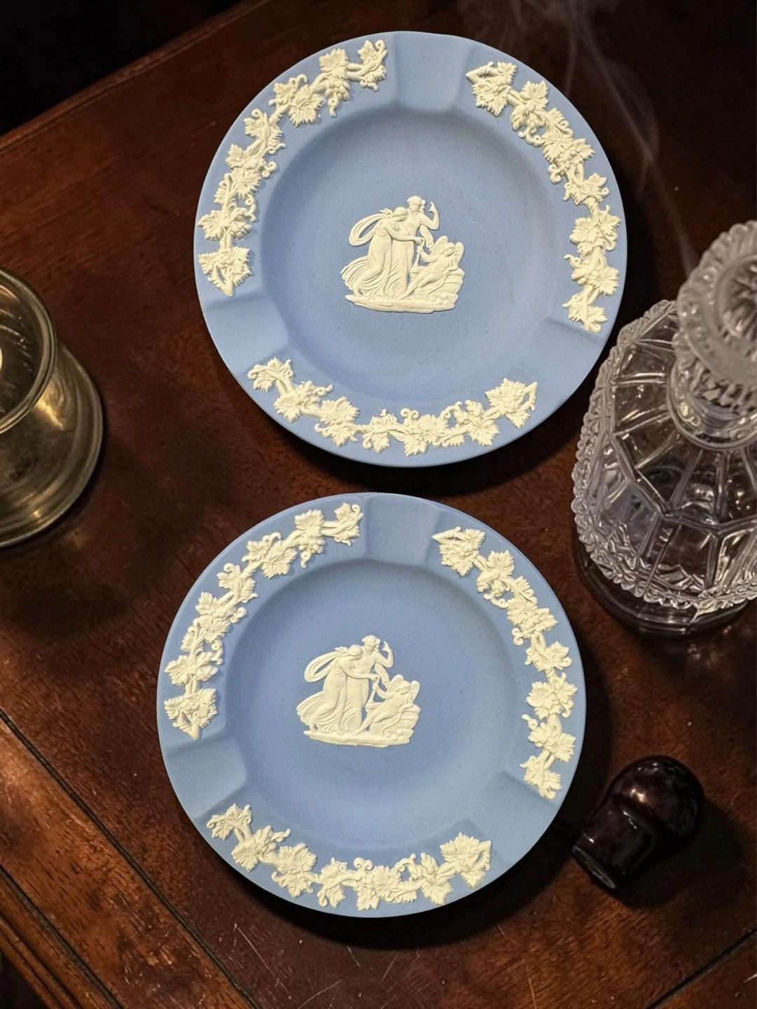 Vintage original 1960s Wedgwood Jasperware Ashtray - Pale Blue