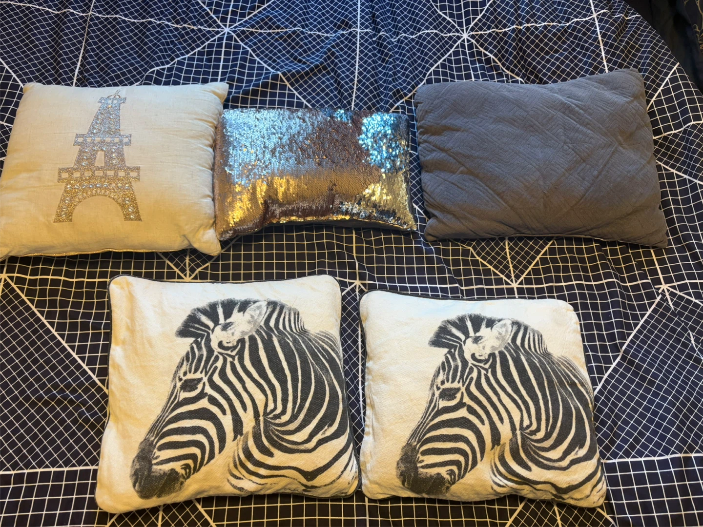 Set of 5 decorative throw pillows