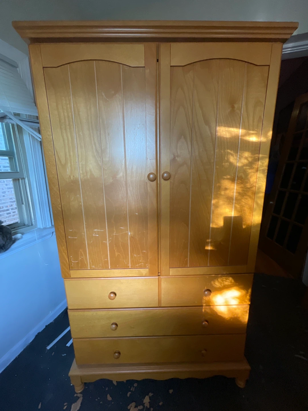Wooden Wardrobe Armoire with Drawers