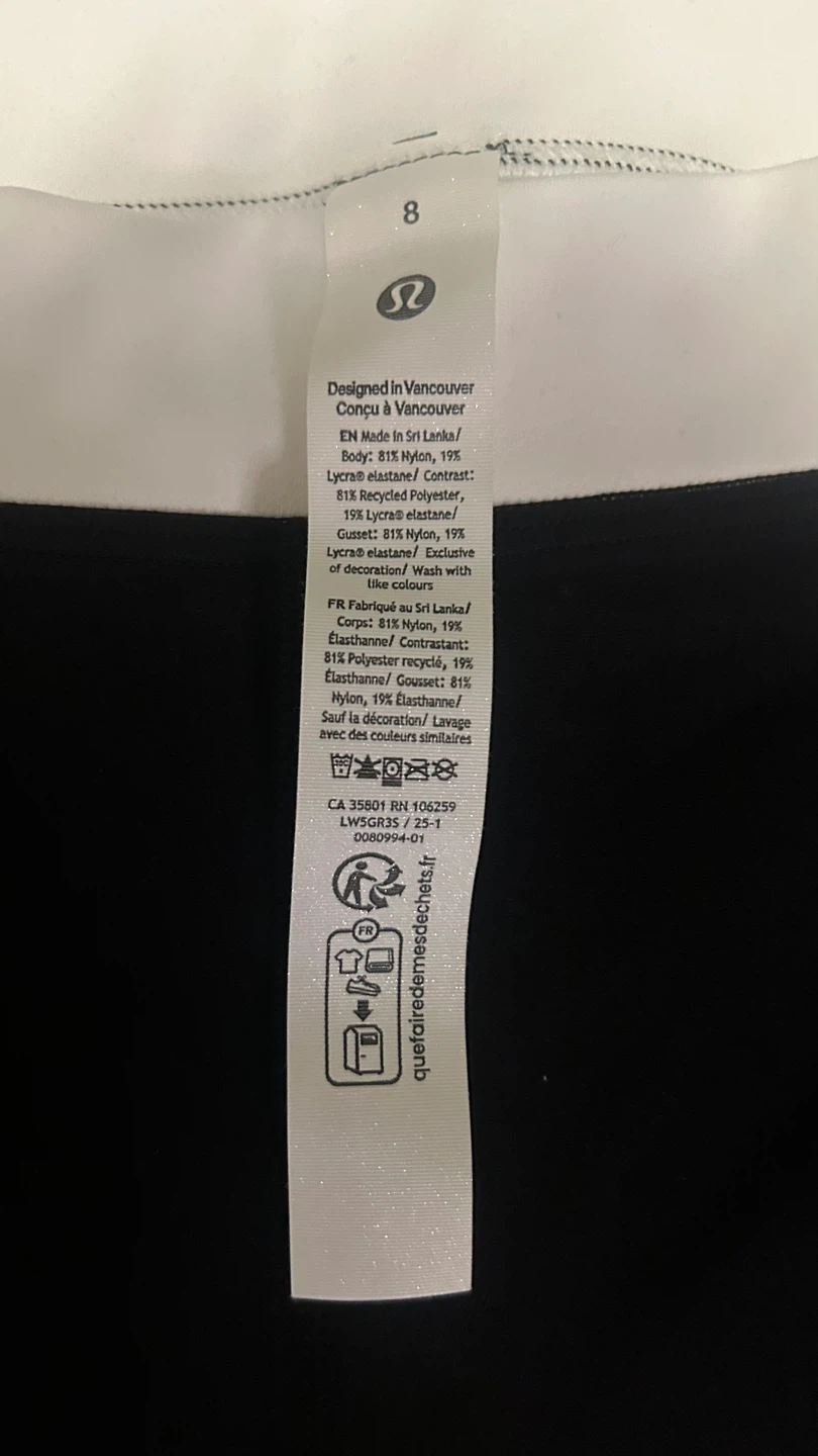 Lululemon Black Flare Leggings with White Stripe - Size 8 - photo 2