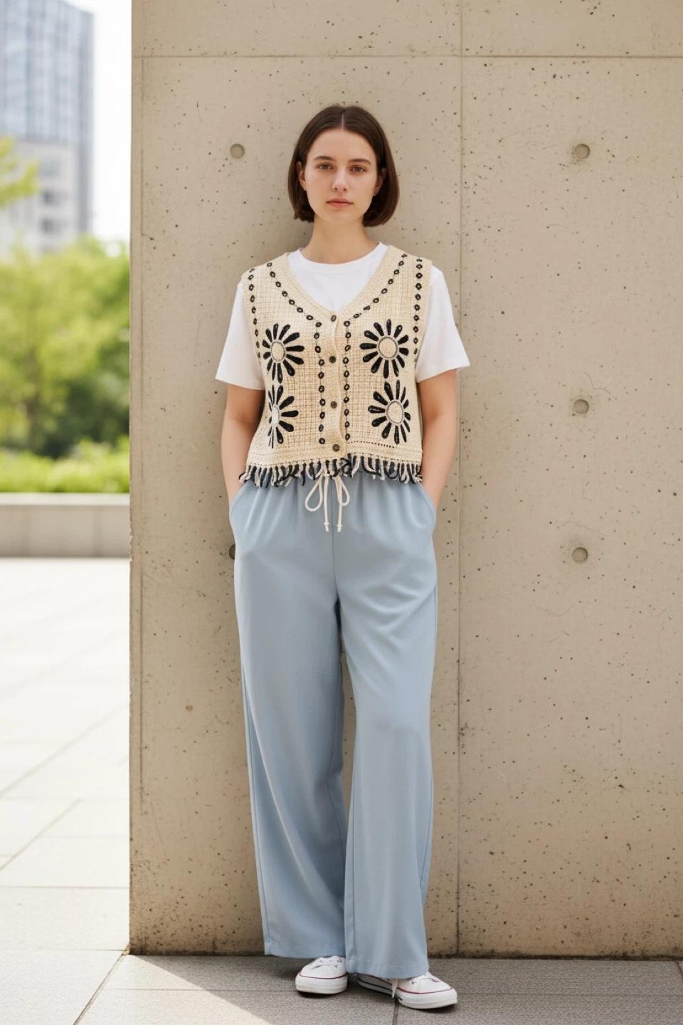 $18 Soft Crochet Knit Top | $18 Garterized Wide Leg pants - photo 3