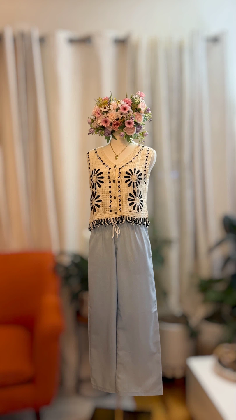 $18 Soft Crochet Knit Top | $18 Garterized Wide Leg pants