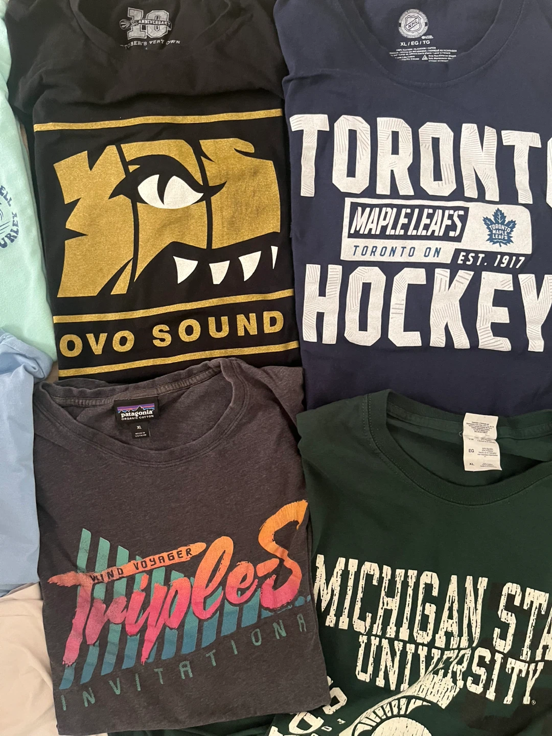 Men’s Size XL T-shirt Bundle: OVO, Patagonia, Leafs & more - photo 2
