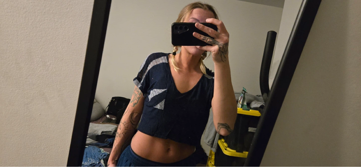 Navy Crop Top