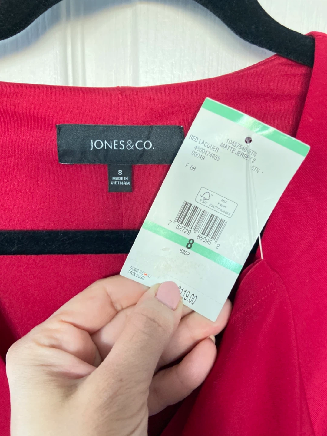 JONES&CO. Red Matte Jersey Wrap Dress Size 8 - photo 2