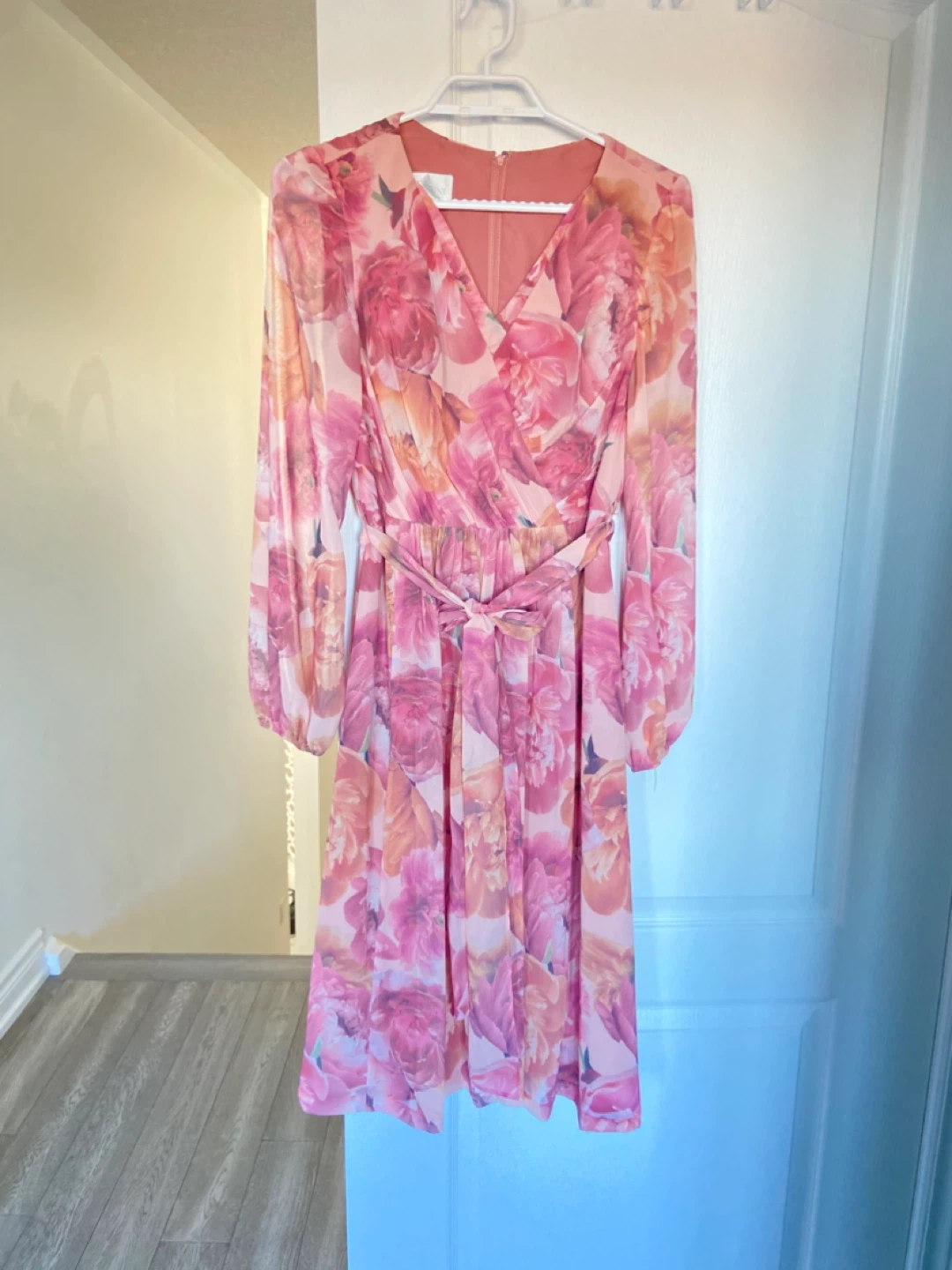 Oleg Cassini Floral Wrap Dress Size 8