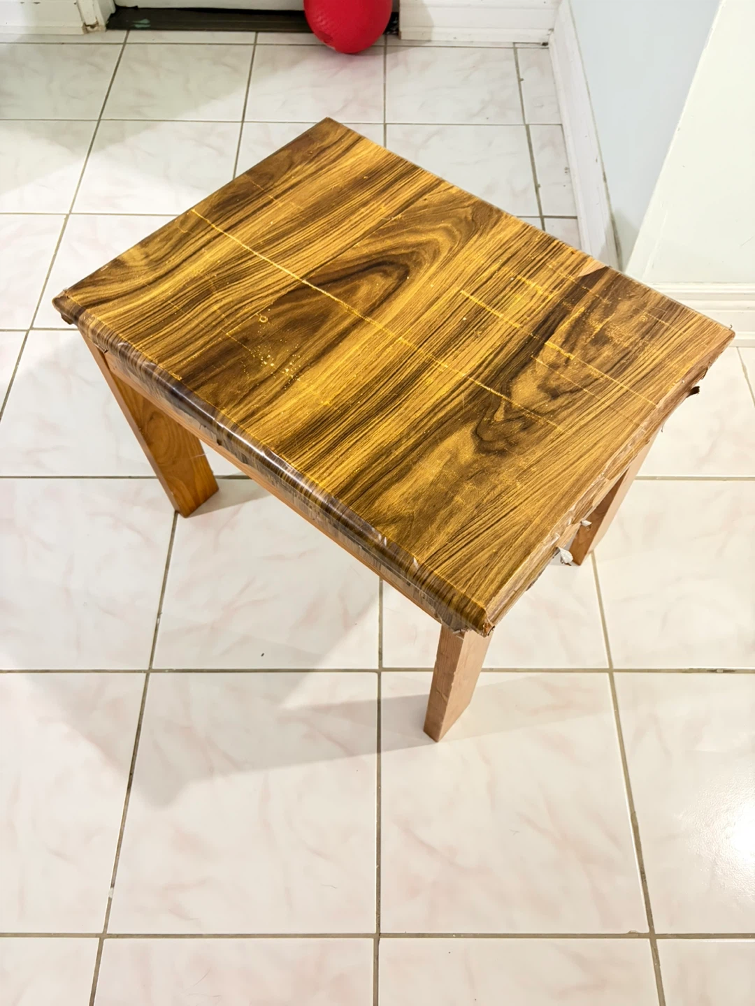 Wooden Stool Side Table