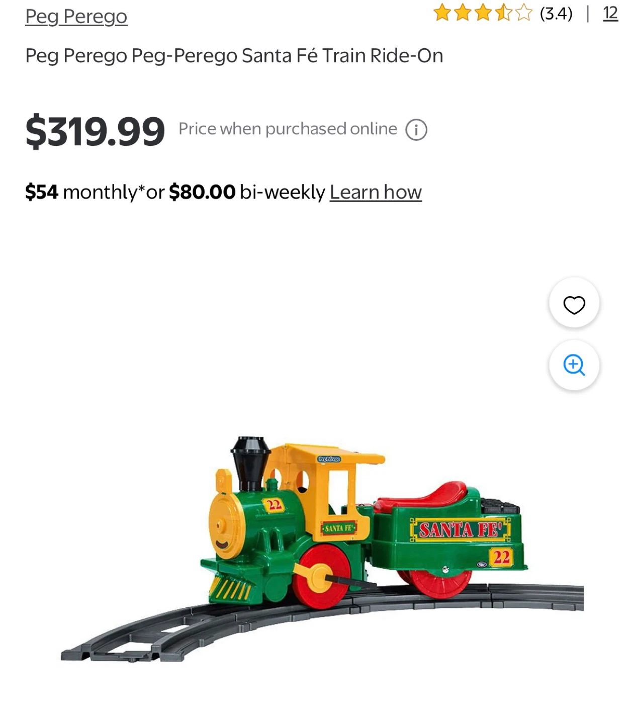 Peg Perego Santa Fe Train Ride-On with Track