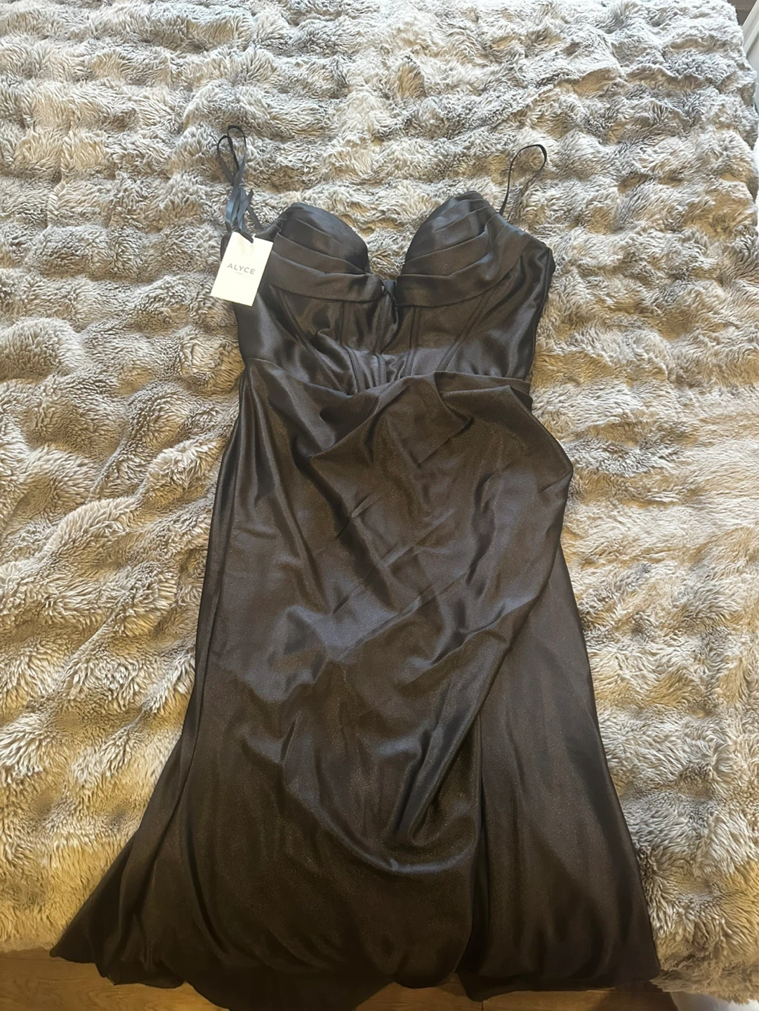 ALYCE Black Corset Gown with Lace-Up Back - photo 4