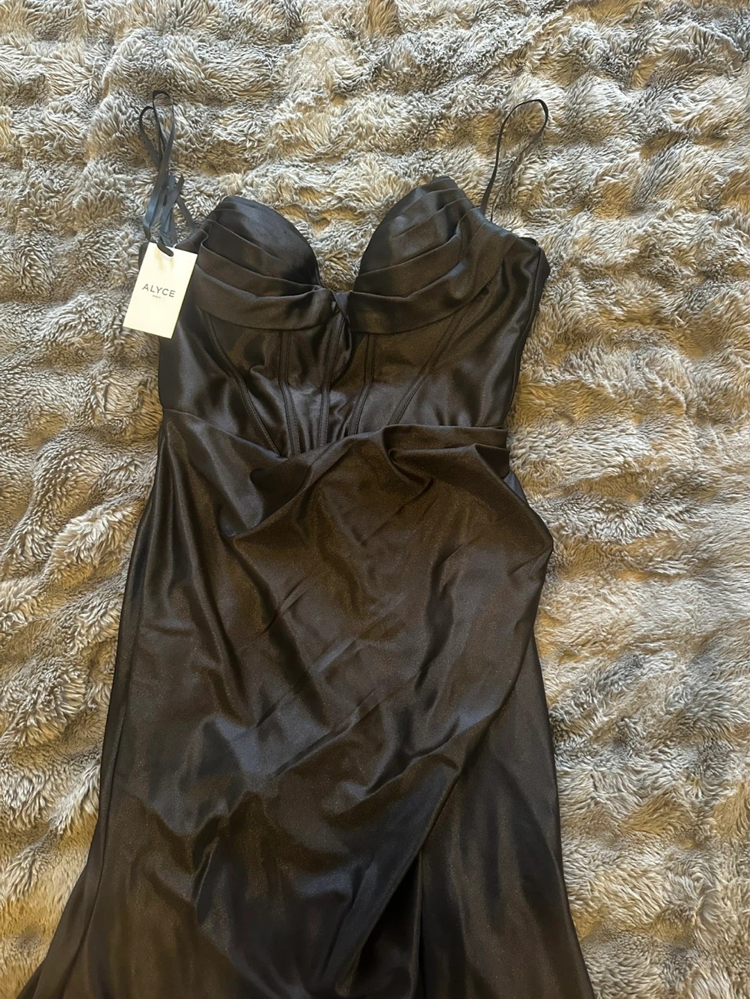 ALYCE Black Corset Gown with Lace-Up Back - photo 3