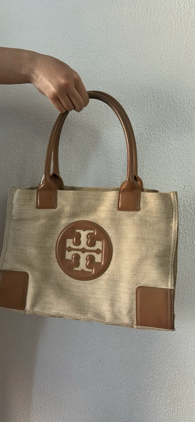 Tory Burch Canvas & Leather Tote Bag