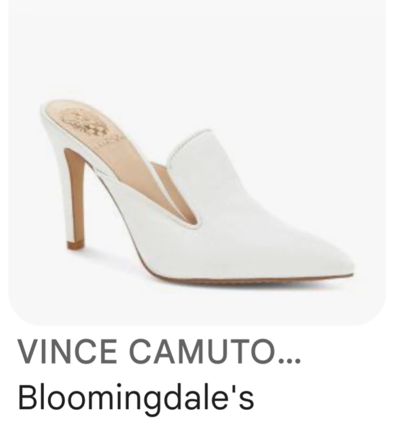 Vince Camuto White Pointed Toe Mule Heels
