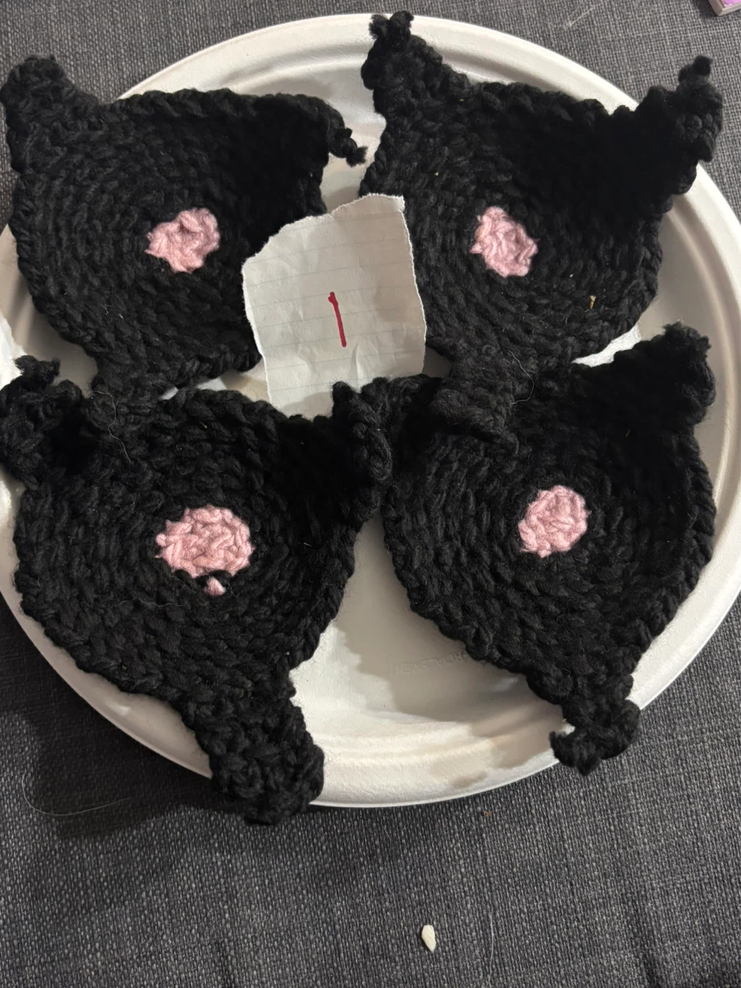 Crocheted Cat Butt Coasters – Handmade Sets