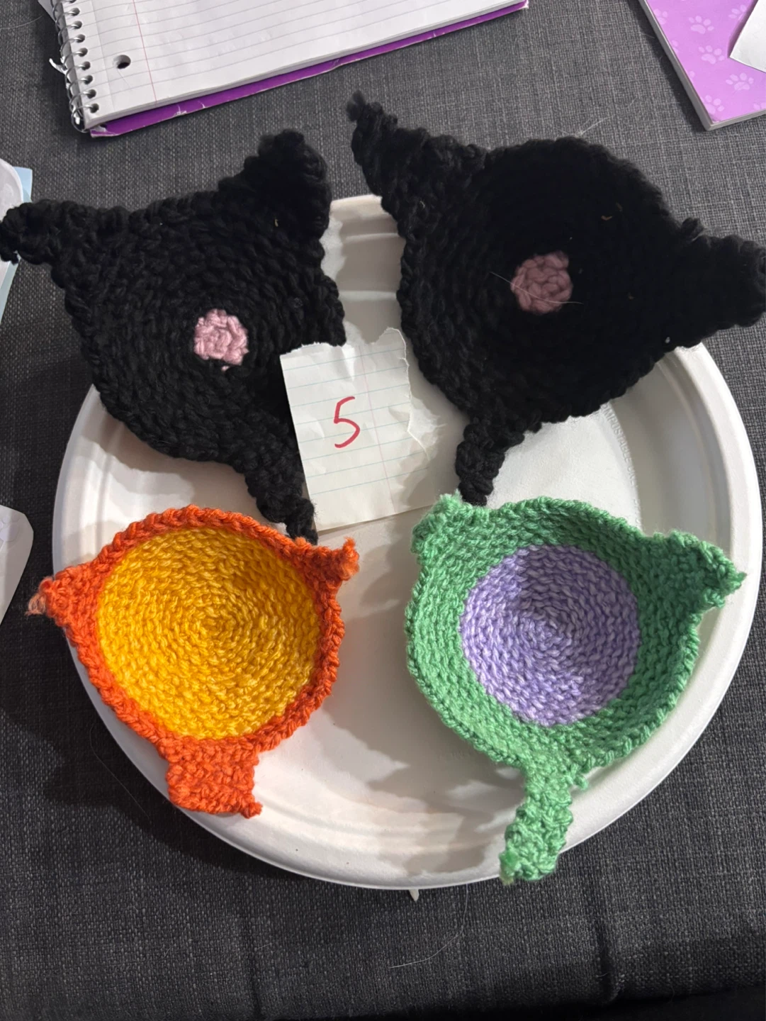 Crocheted Cat Butt Coasters – Handmade Sets - photo 5