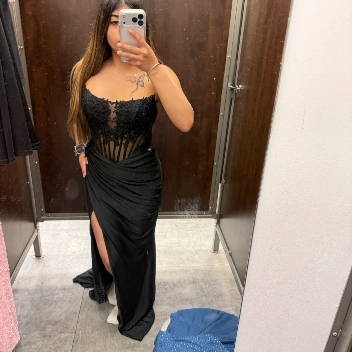Black Lace Corset Formal Dress - photo 2
