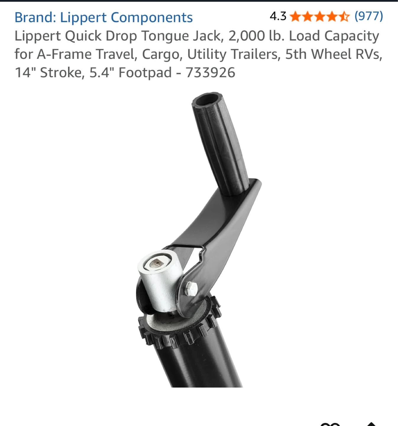 Trailer Lippert Quick Drop Tongue Jack - photo 4