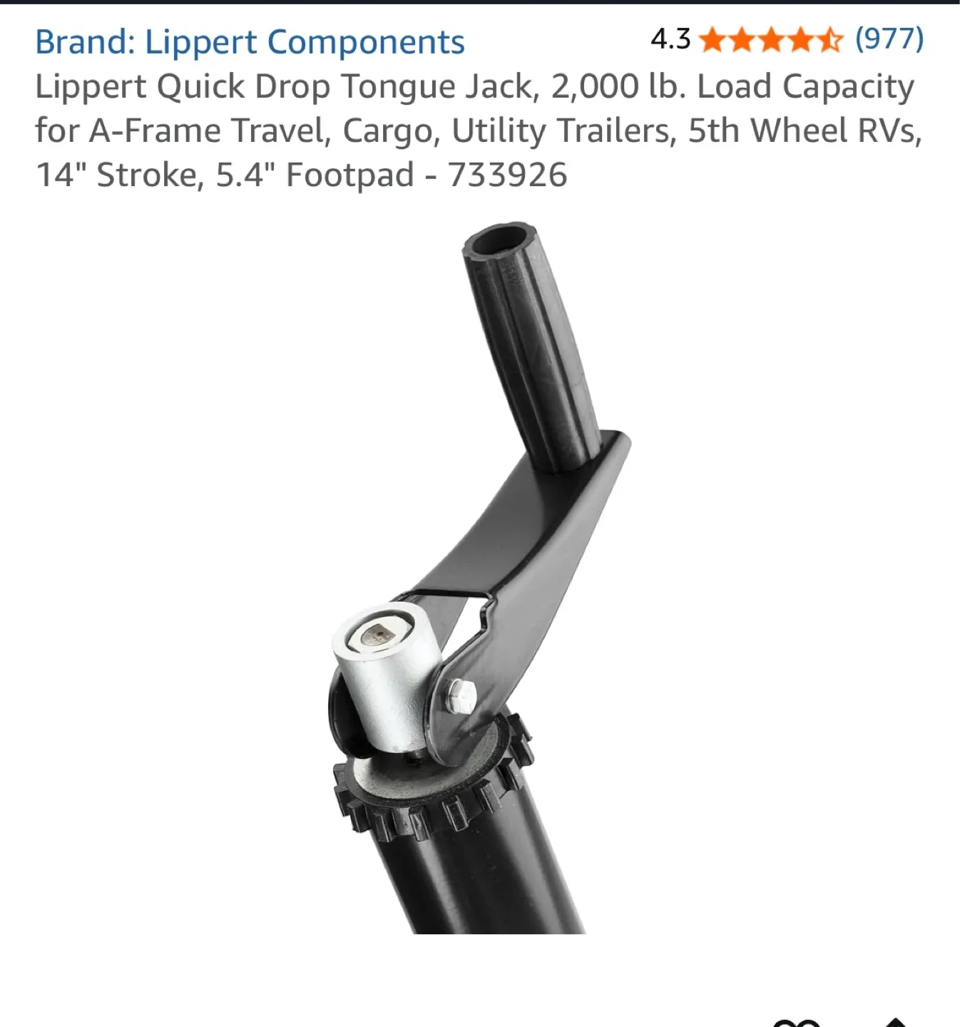 Trailer Lippert Quick Drop Tongue Jack - photo 4