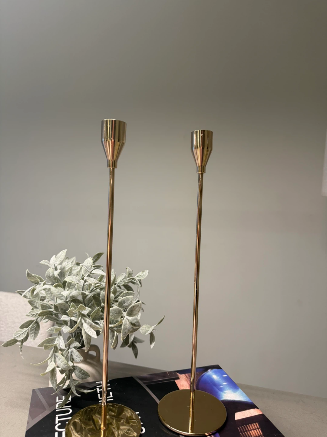 Gold Metal Candlesticks (Set of 2) - photo 3