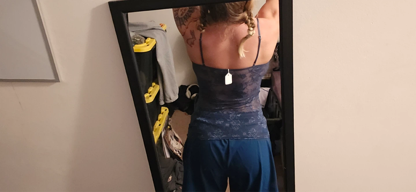 Navy Silk Tank Top