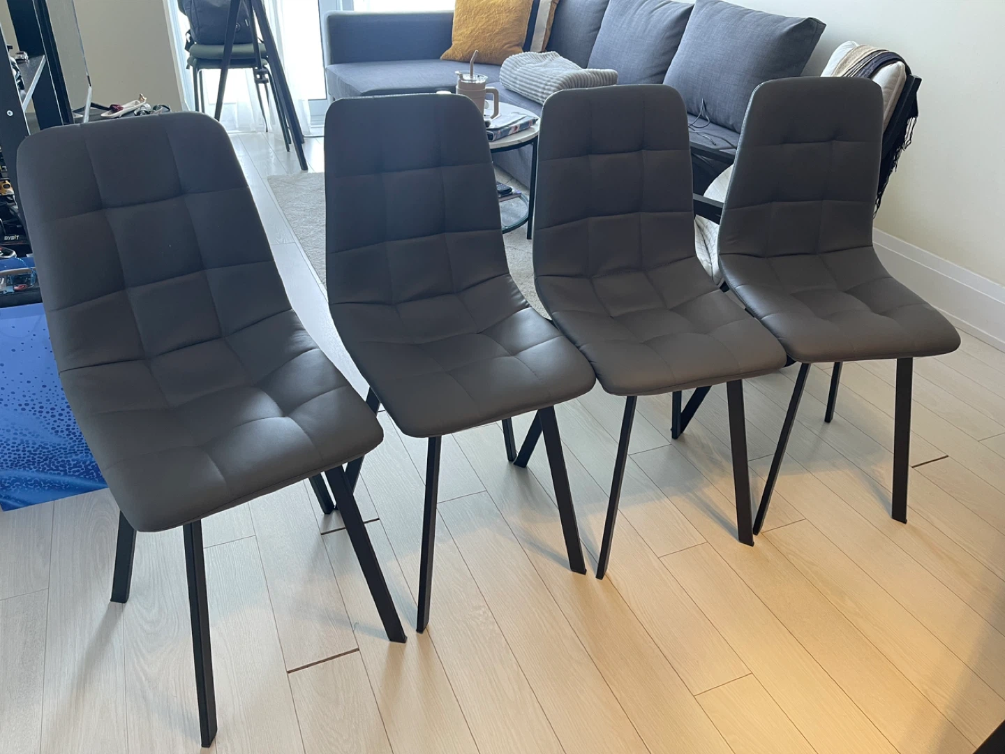 Set of 4 Grey Dining Chairs - photo 2