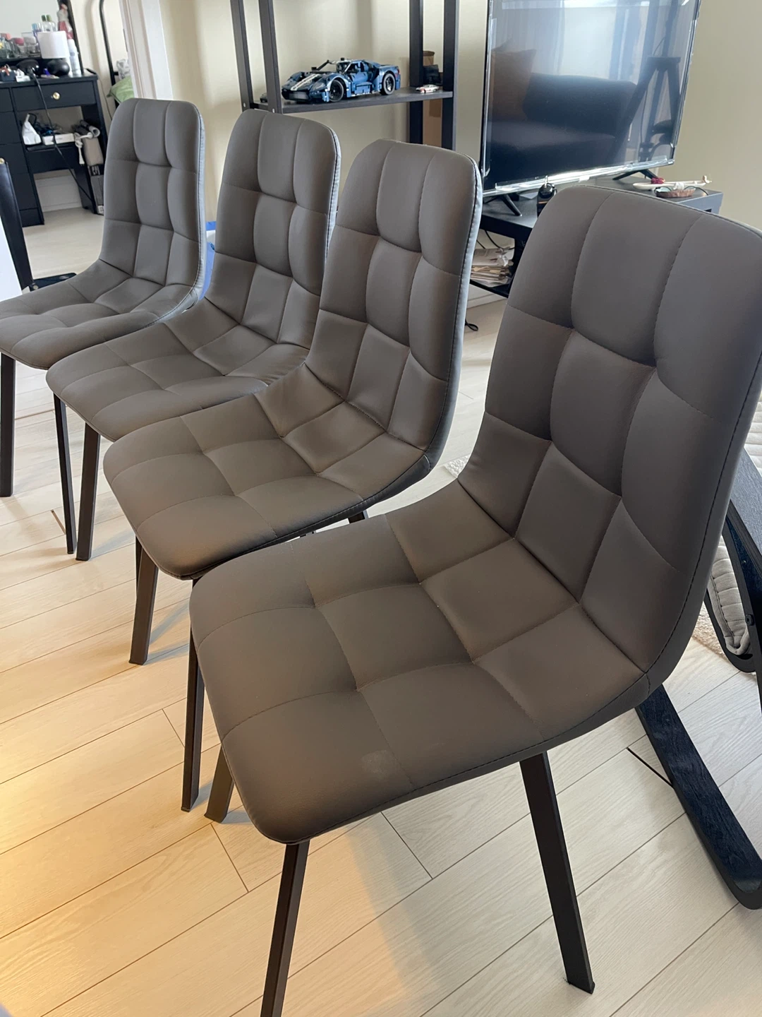 Set of 4 Grey Dining Chairs