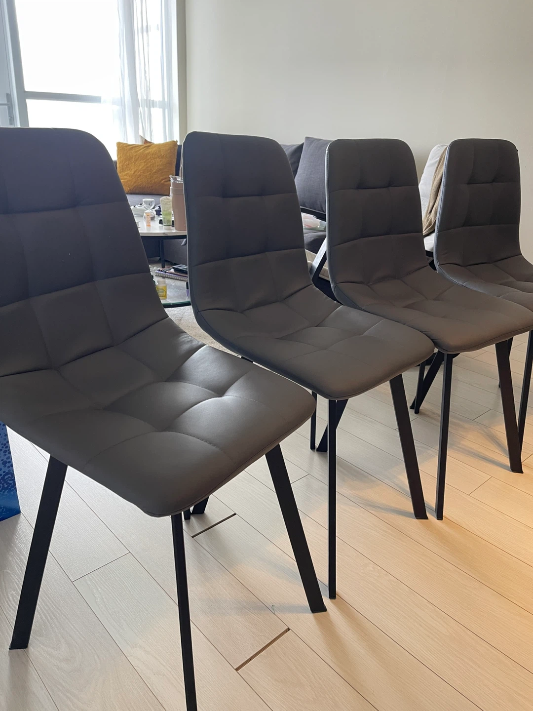 Set of 4 Grey Dining Chairs - photo 3