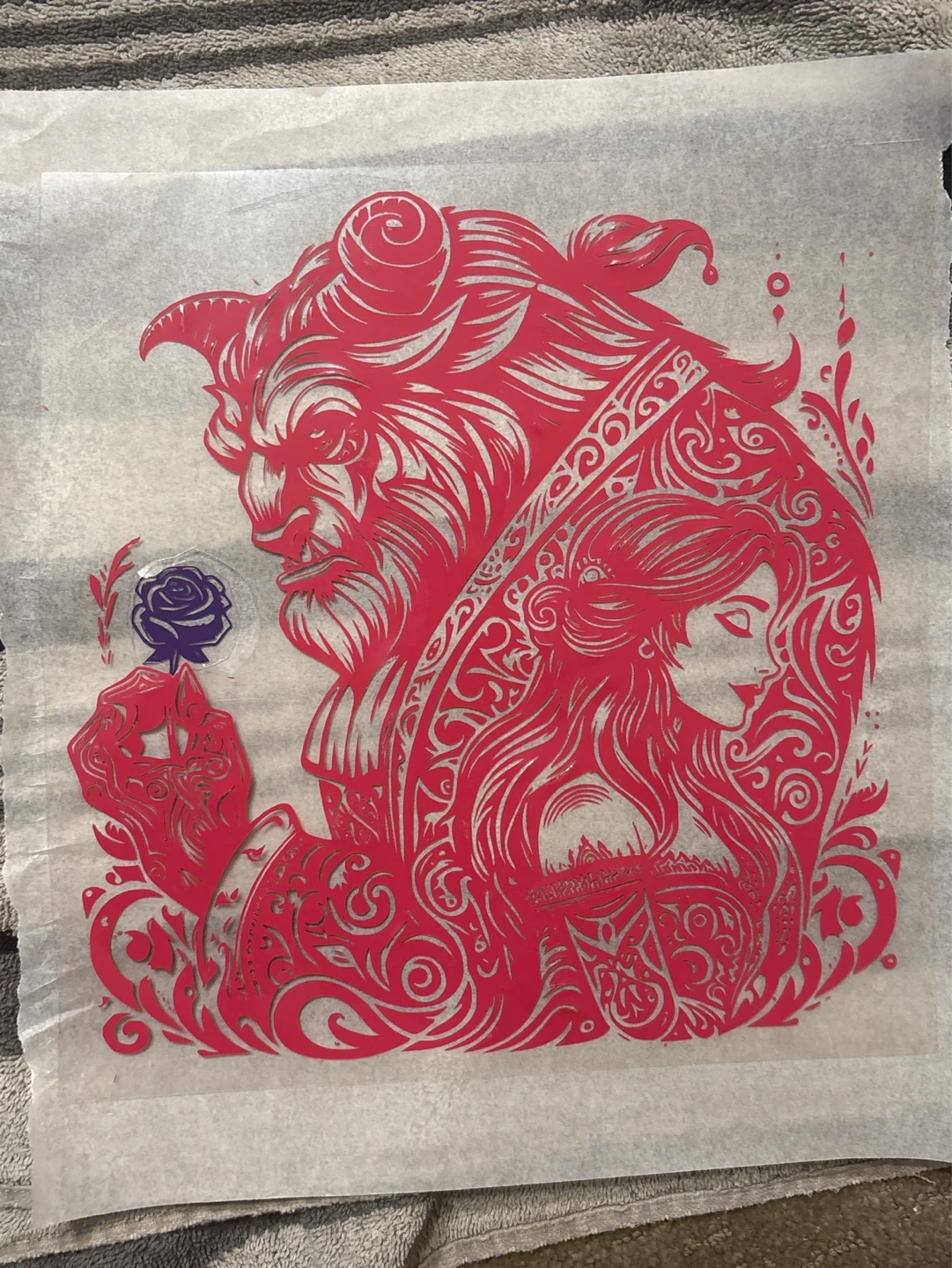 Beauty and the Beast Heat Transfer Vinyl Design – Ready to Press