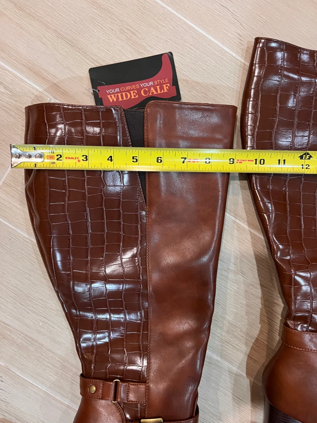 Brand NEW ChicBlooms Brown Boots Wide Calf Size 7 and 7.5 - photo 3