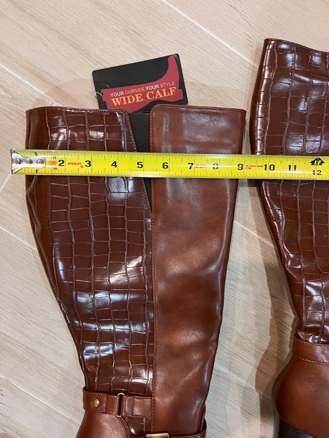 Brand NEW ChicBlooms Brown Boots Wide Calf Size 7 and 7.5 - photo 3