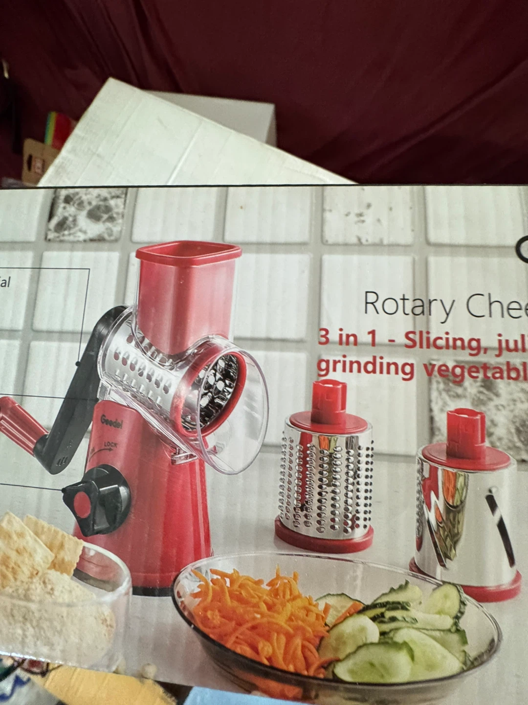 Geedel 3-in-1 Rotary Cheese Grater