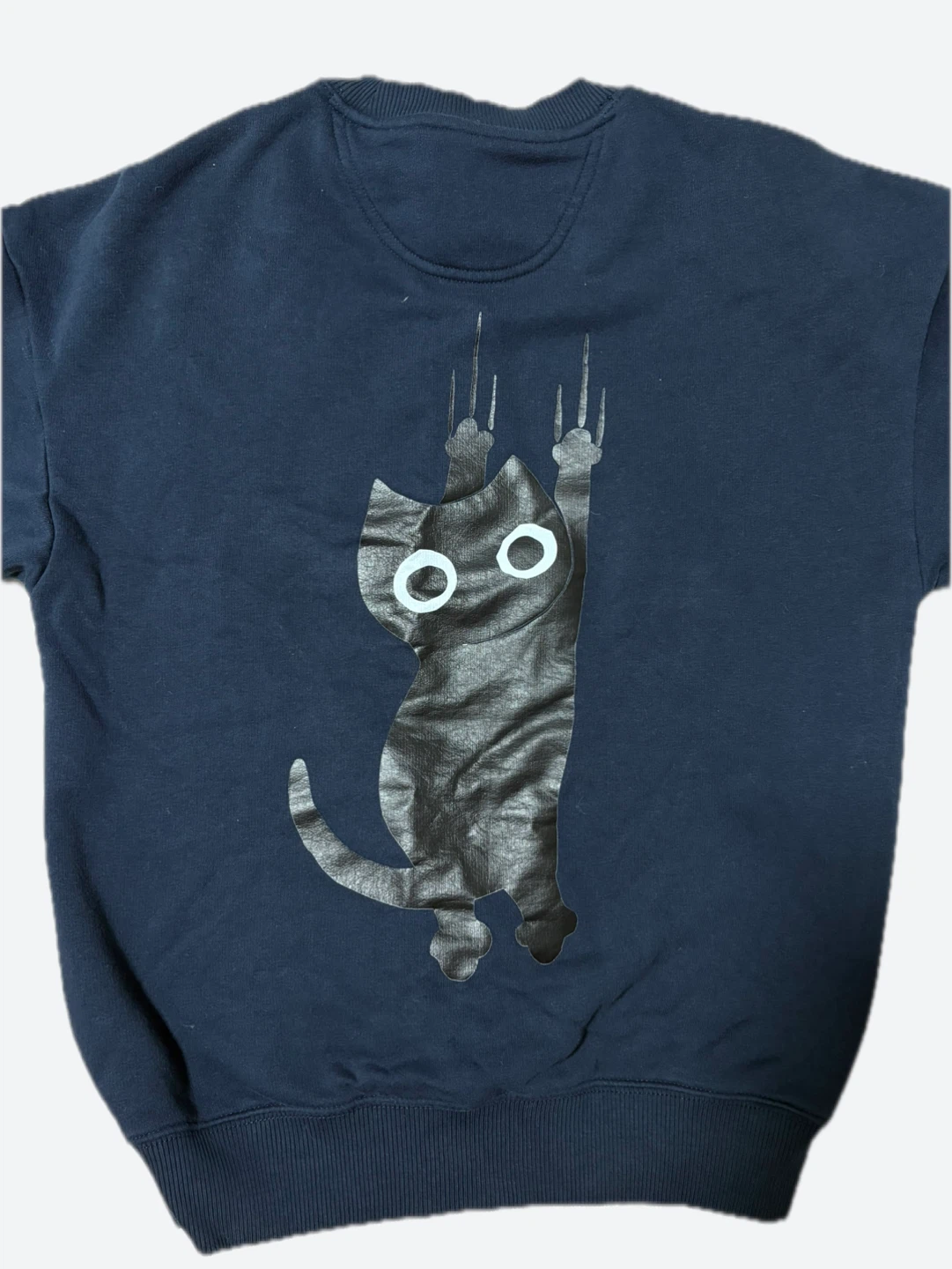 💙🖤Crewneck Sweatshirt with Cat Graphics - photo 5