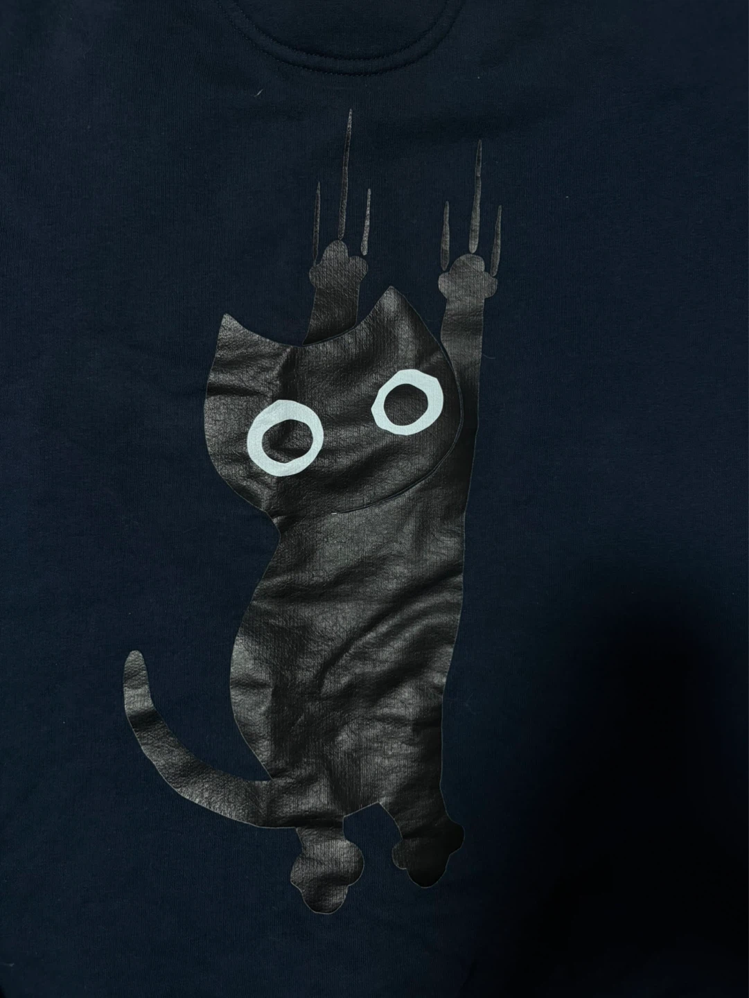 💙🖤Crewneck Sweatshirt with Cat Graphics - photo 3