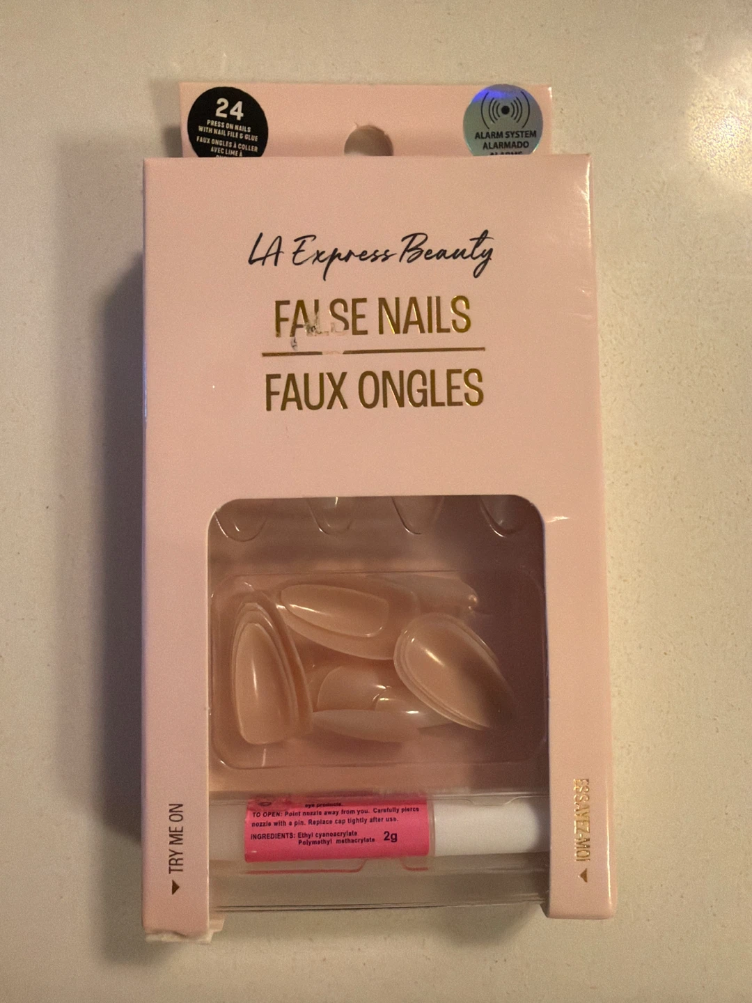 LA Express Beauty False Nails with Glue and File