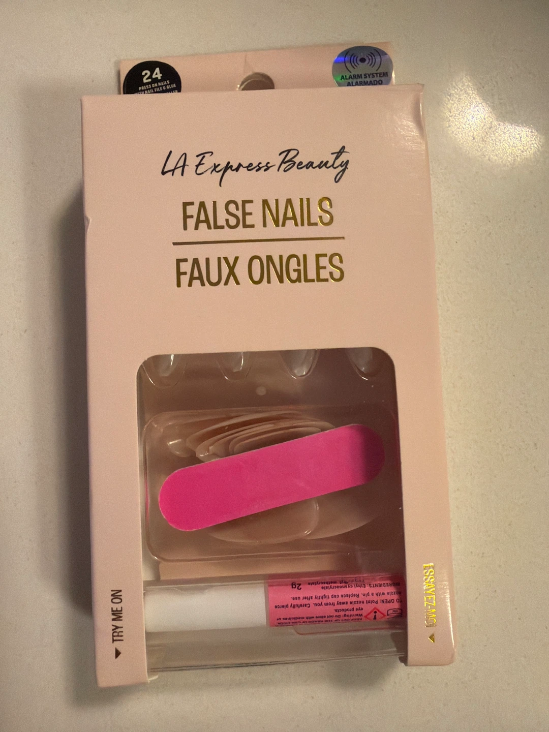LA Express Beauty 24 False Nails with Glue and File