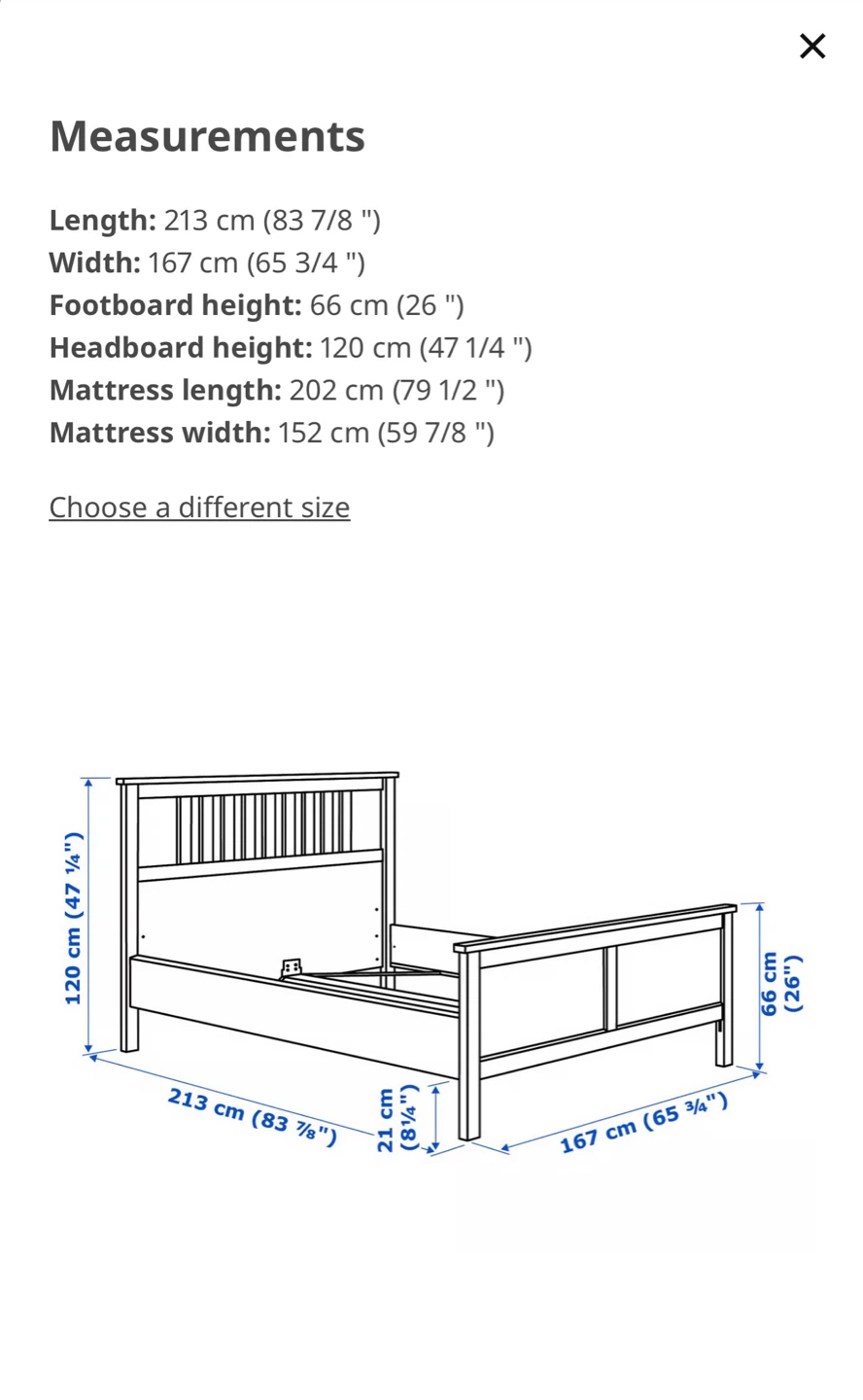 IKEA White Wooden Bed Frame - Queen Size - photo 3