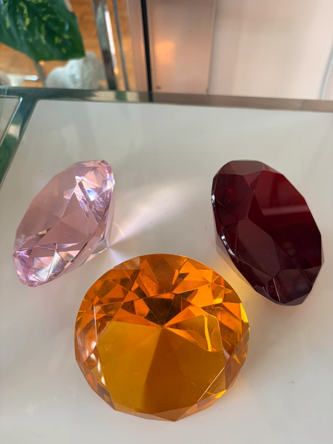 Set of 3 Faux Gemstones - Pink, Red, and Orange - photo 5