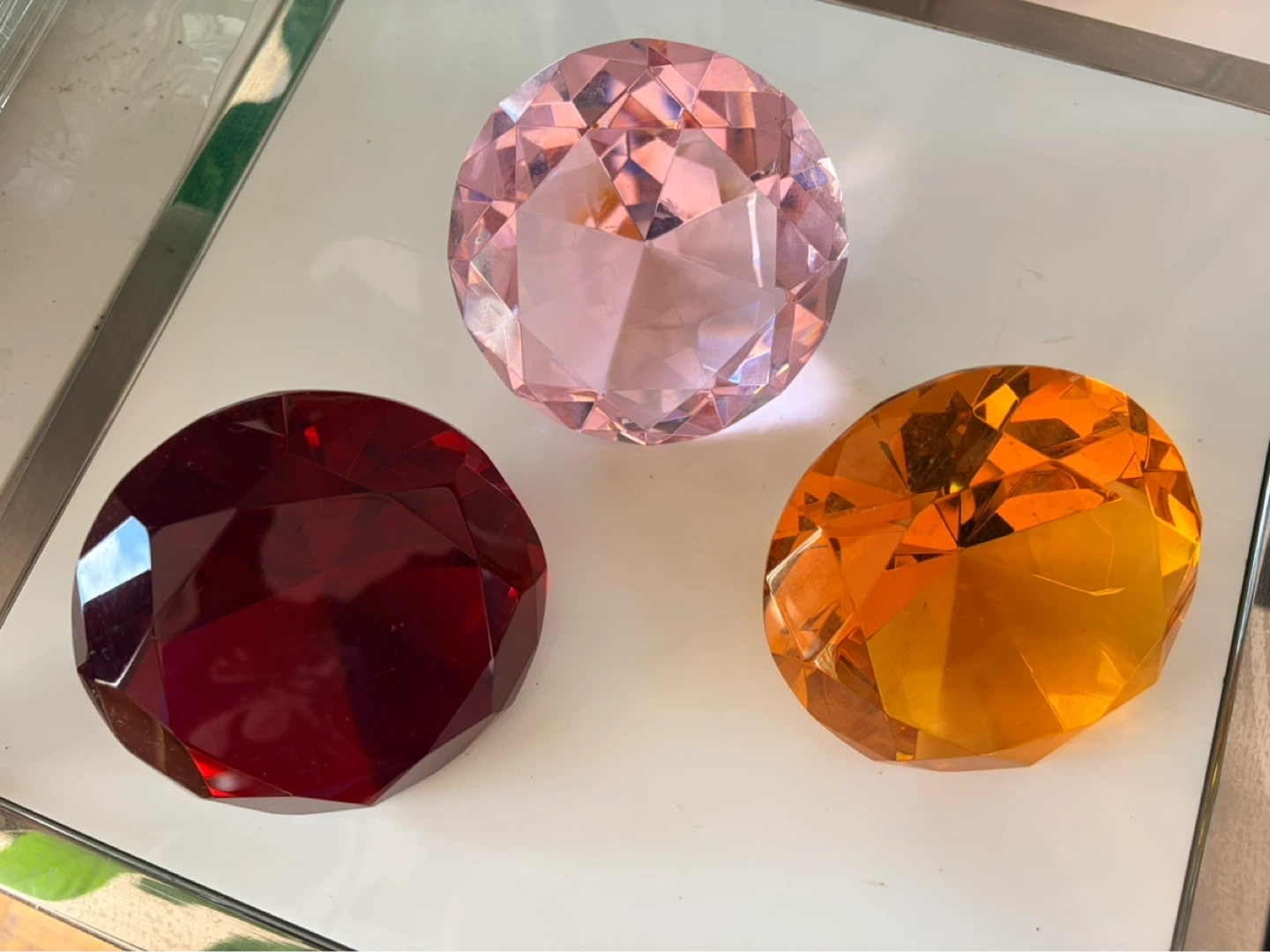 Set of 3 Faux Gemstones - Pink, Red, and Orange - photo 2