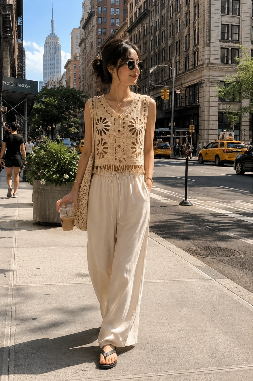 $18 Soft Crochet Knit Top | $18 Garterized wide leg pants - photo 2