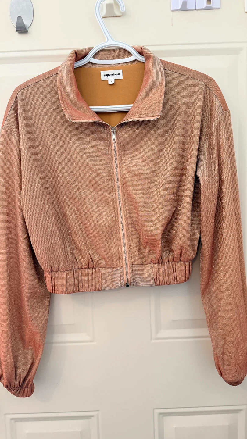 Glitter Track Jacket - Rose Gold. Size S/M - photo 3