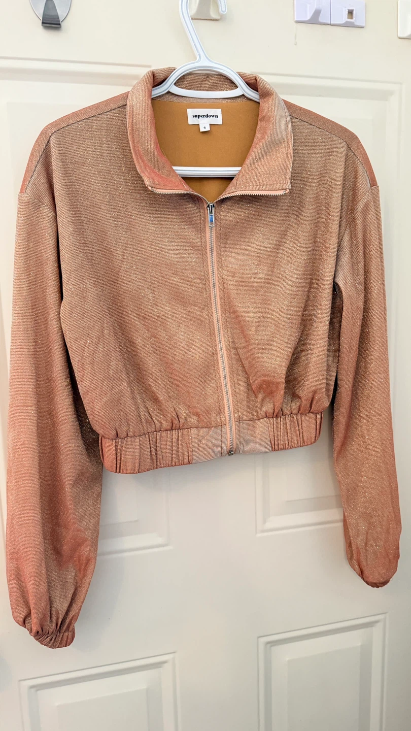 Glitter Track Jacket - Rose Gold. Size S/M - photo 2