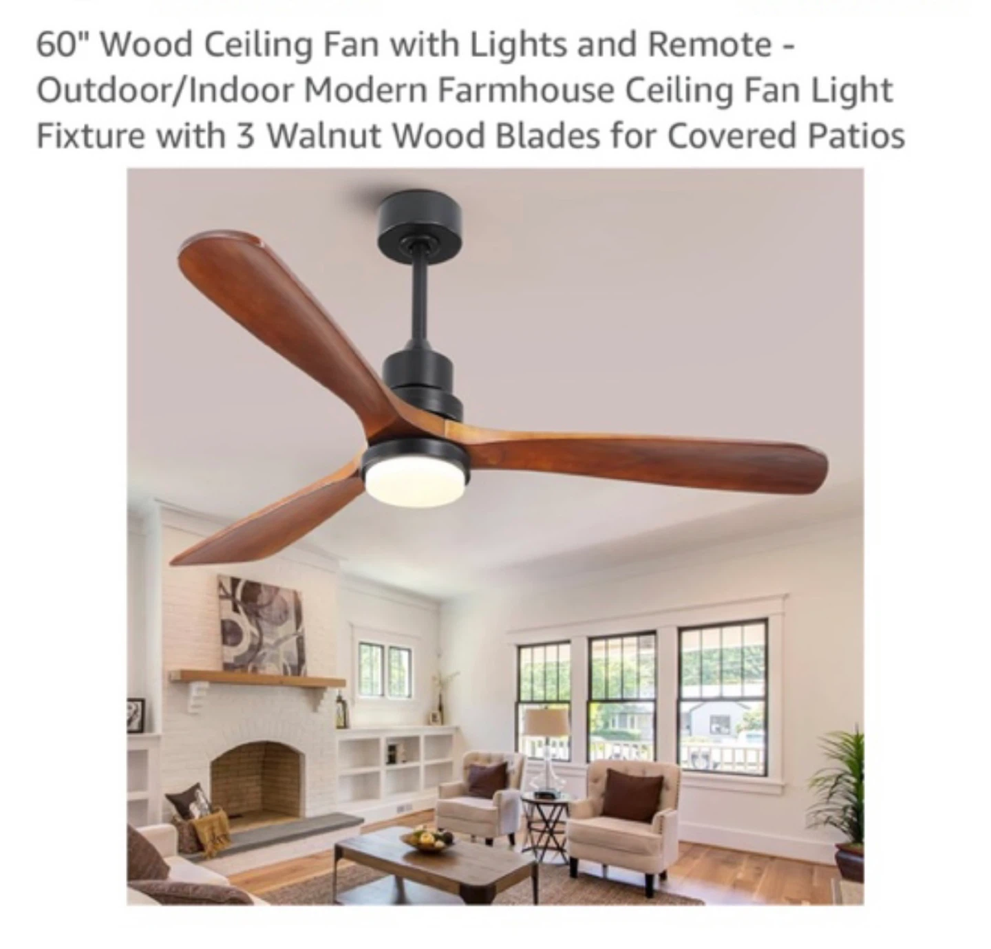 wood Ceiling Fan with Lights - photo 2