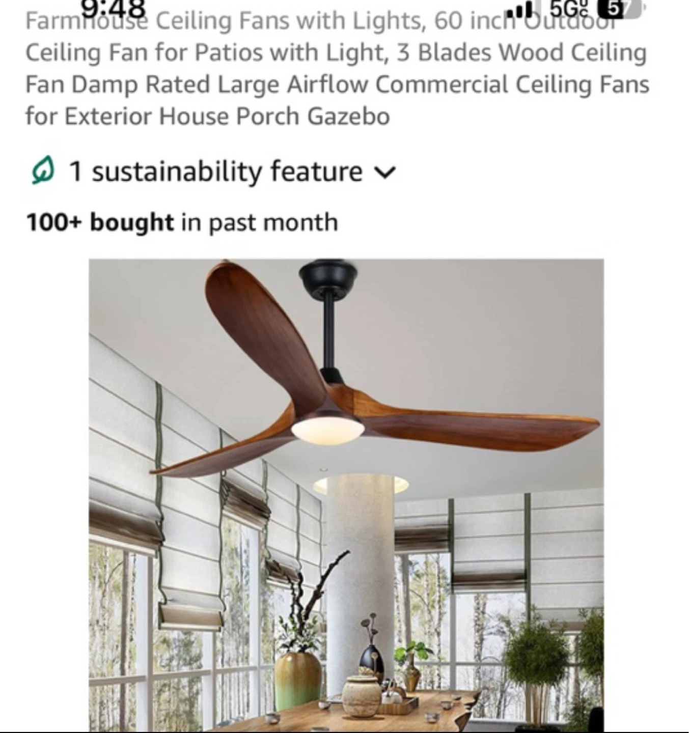 wood Ceiling Fan with Lights