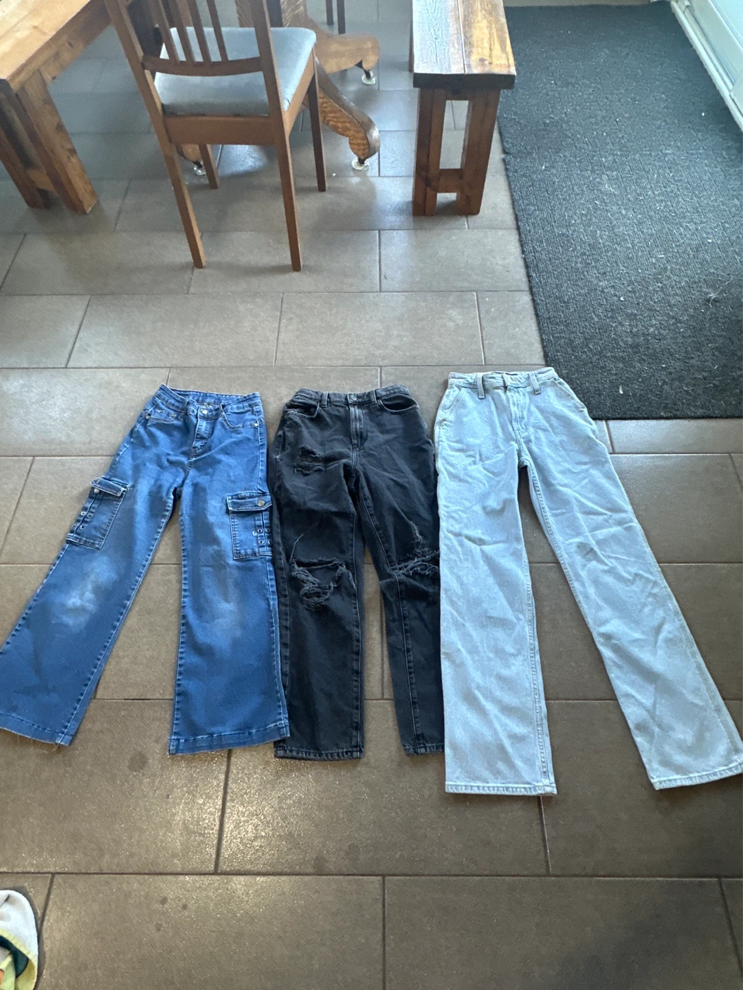 Three pairs of women's jeans
