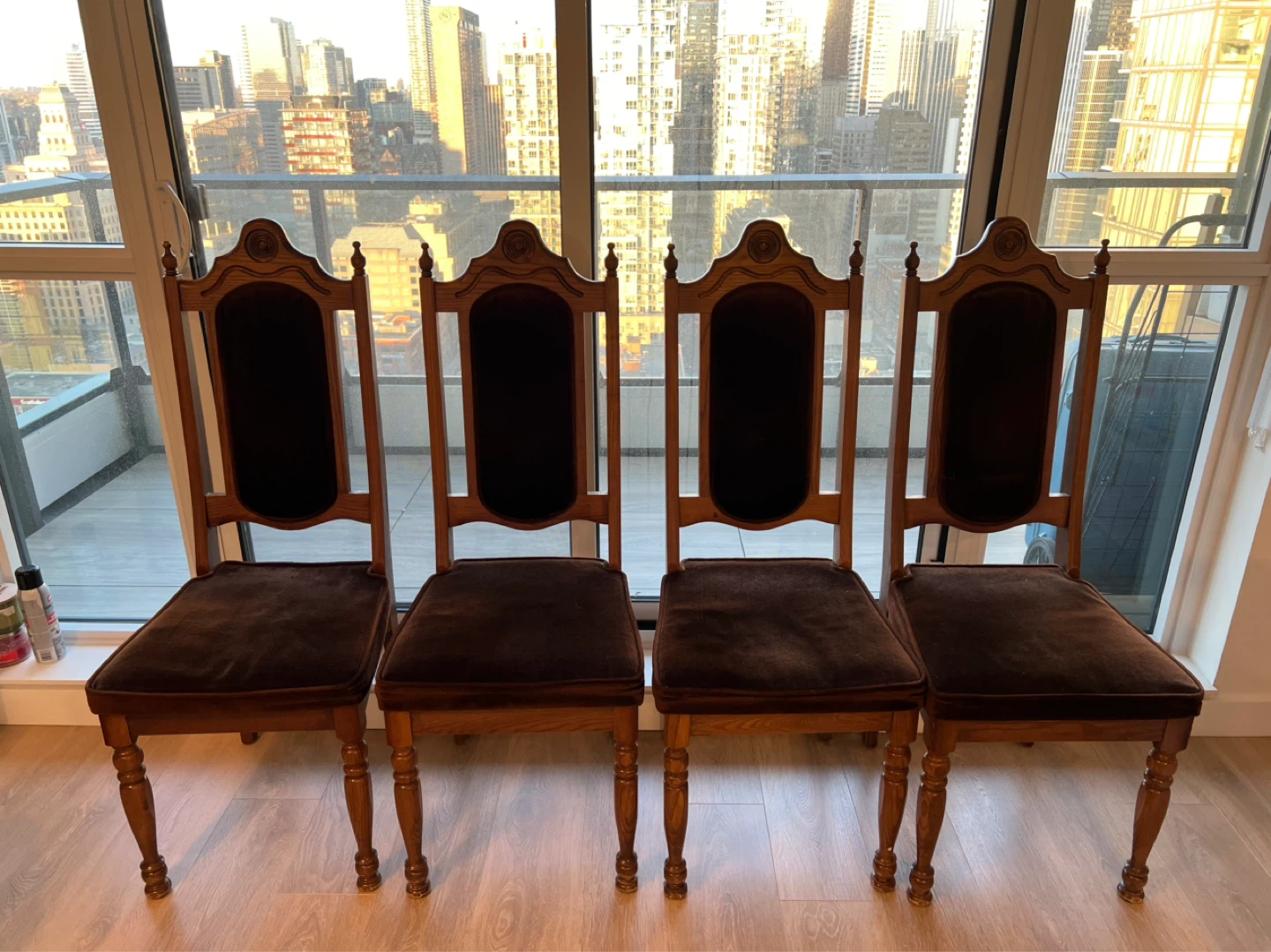 Velvet Upholstered Wooden Dining Chair