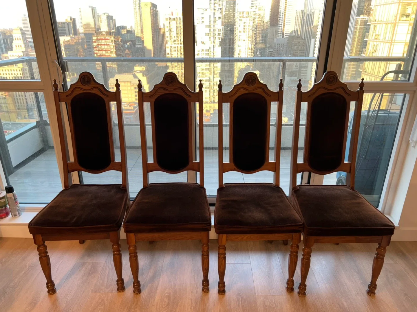 Velvet Upholstered Wooden Dining Chair