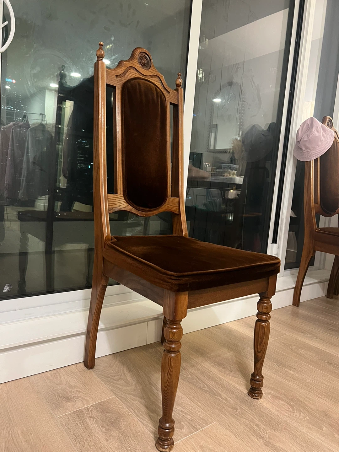 Velvet Upholstered Wooden Dining Chair - photo 2