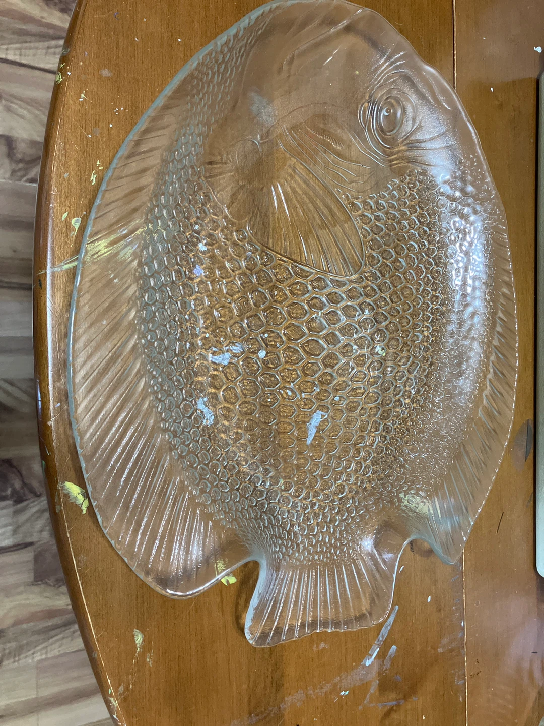 Glass Fish Shaped Serving Platter