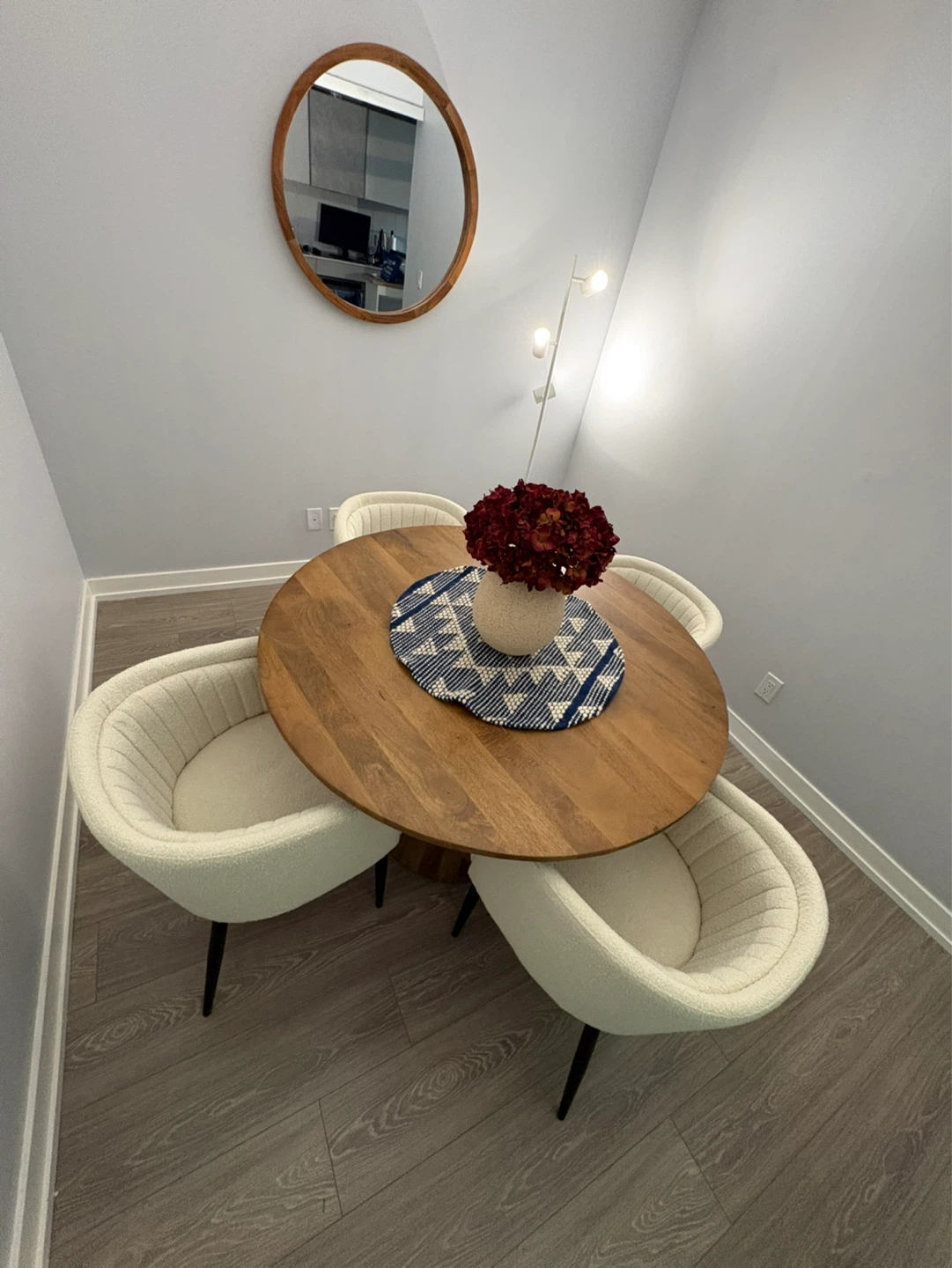 Round Wood Dining Table with 4 Chairs - photo 4