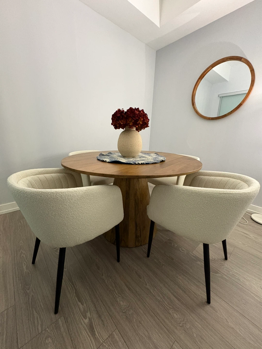Round Wood Dining Table with 4 Chairs - photo 2