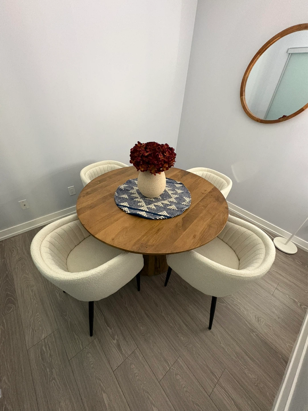 Round Wood Dining Table with 4 Chairs - photo 3